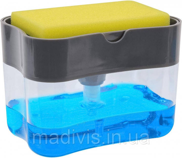 

Органайзер для мочалок с мыльницей и дозатором нажимная Soap Pump Sponge Caddy