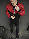 Бомбер черный - красный мужской весенний осенняя куртка, фото 2