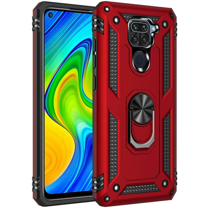 

Ударопрочный чехол Serge Ring for Magnet для Xiaomi Redmi Note 9 / Redmi 10X, Красный