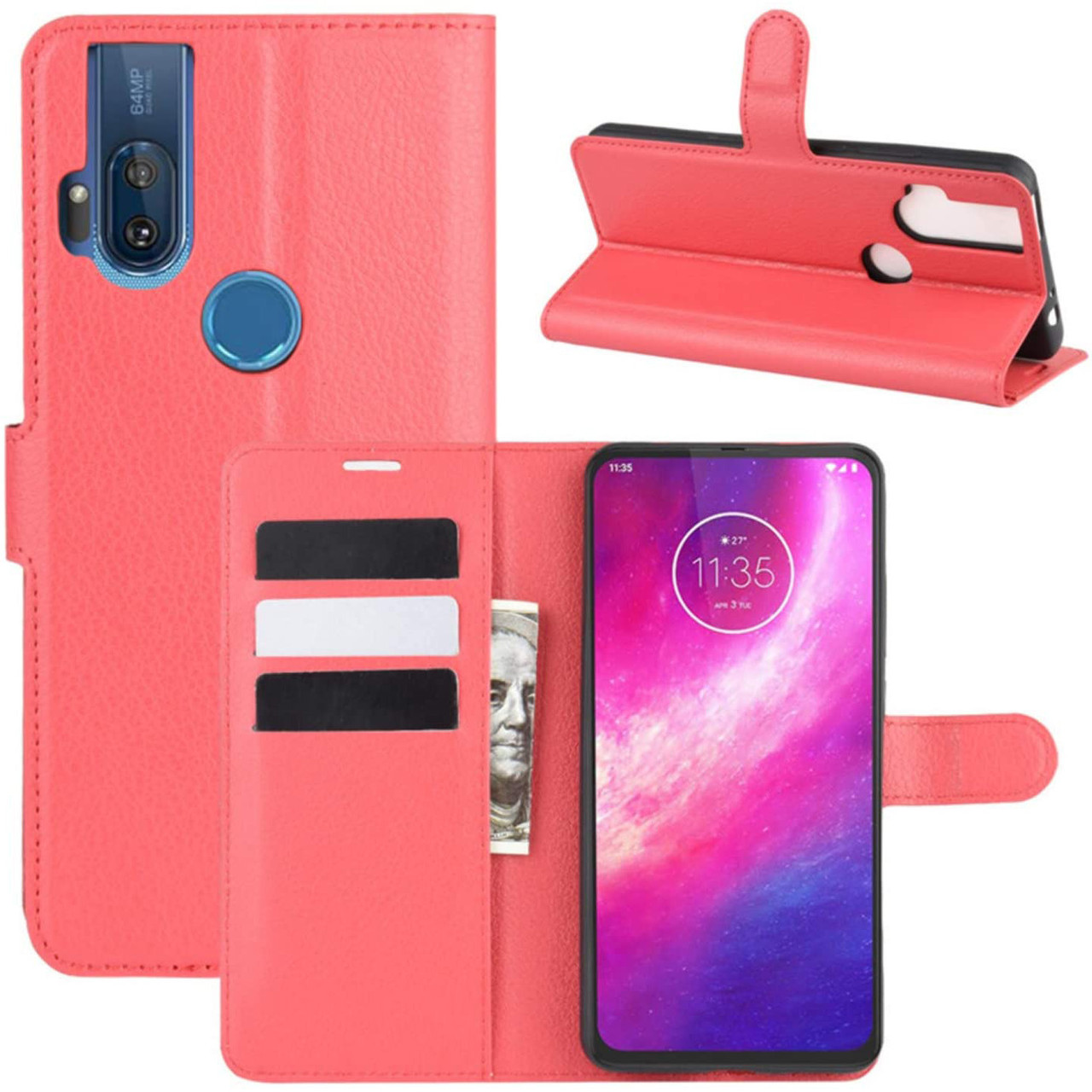 

Чехол-книжка Litchie Wallet для Motorola One Hyper Red, Красный