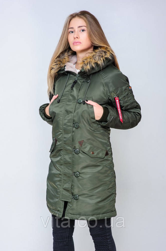 

Жіноча Аляска Olymp N-3B Slim Fit, Куртка, Хакі