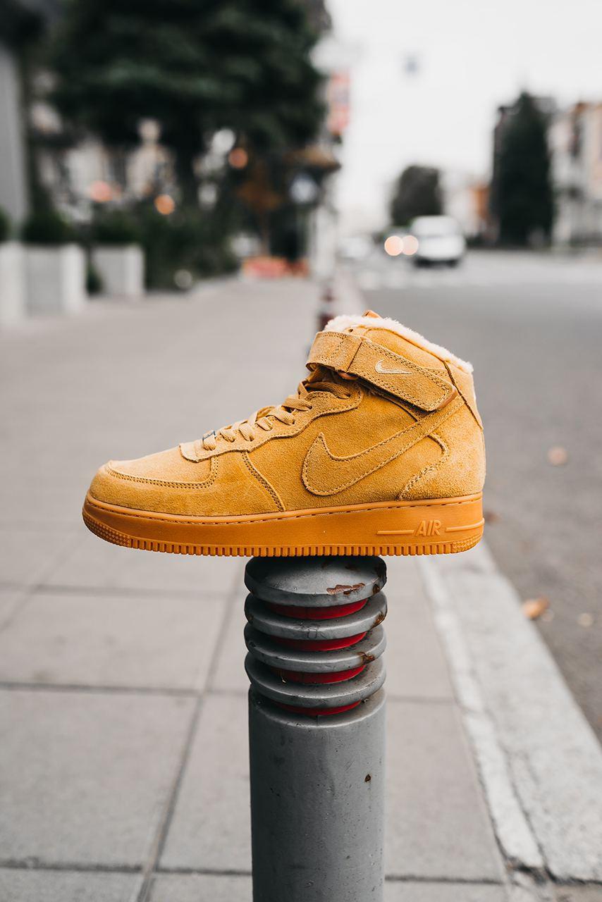 

Мужские кроссовки Nike Air Force High Light Flax / Найк Аир Форс Высокие Светлый Лен 44, Коричневый