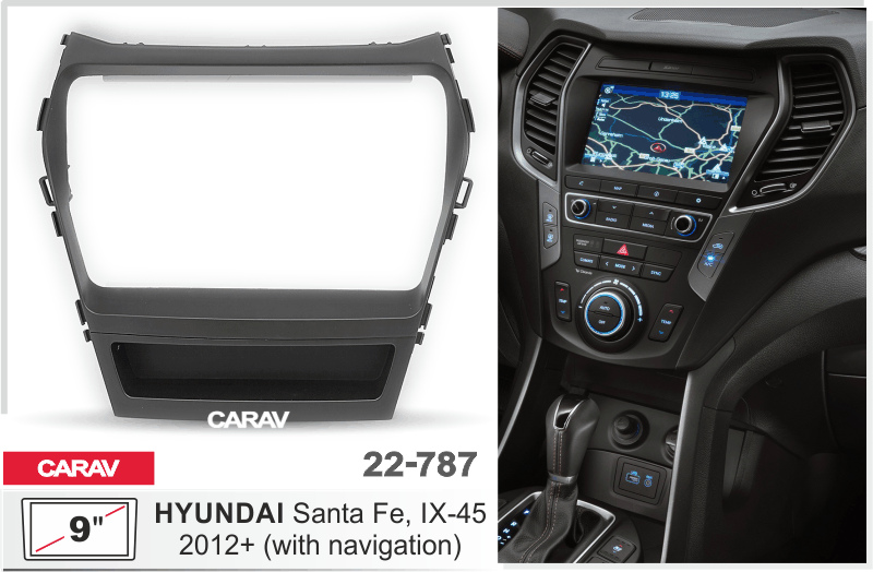 

Переходная рамка HYUNDAI iX-45, Santa Fe 2012+, CARAV 22-787