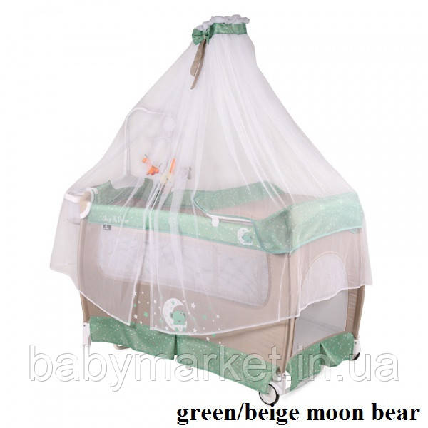 

Манеж Lorelli SLEEP'N'DREAM ROCKER с балдахином (green/beige moon bear)