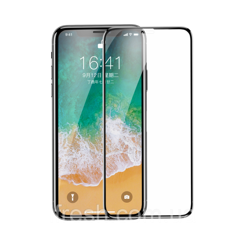 

Защитное стекло Baseus для iPhone XS/X Silk-screen (SGAPIPHX-KC01)