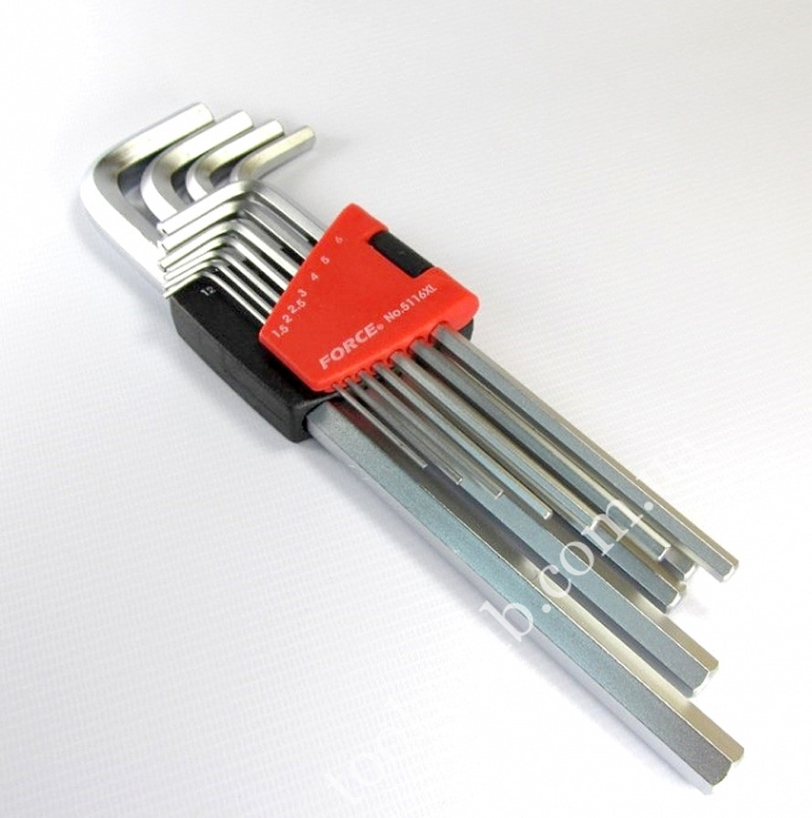 Набор ключей 6-гр. (HEX) Г-обр. экстрадлинных 11пр. (1.5-12 мм) 5116XL F