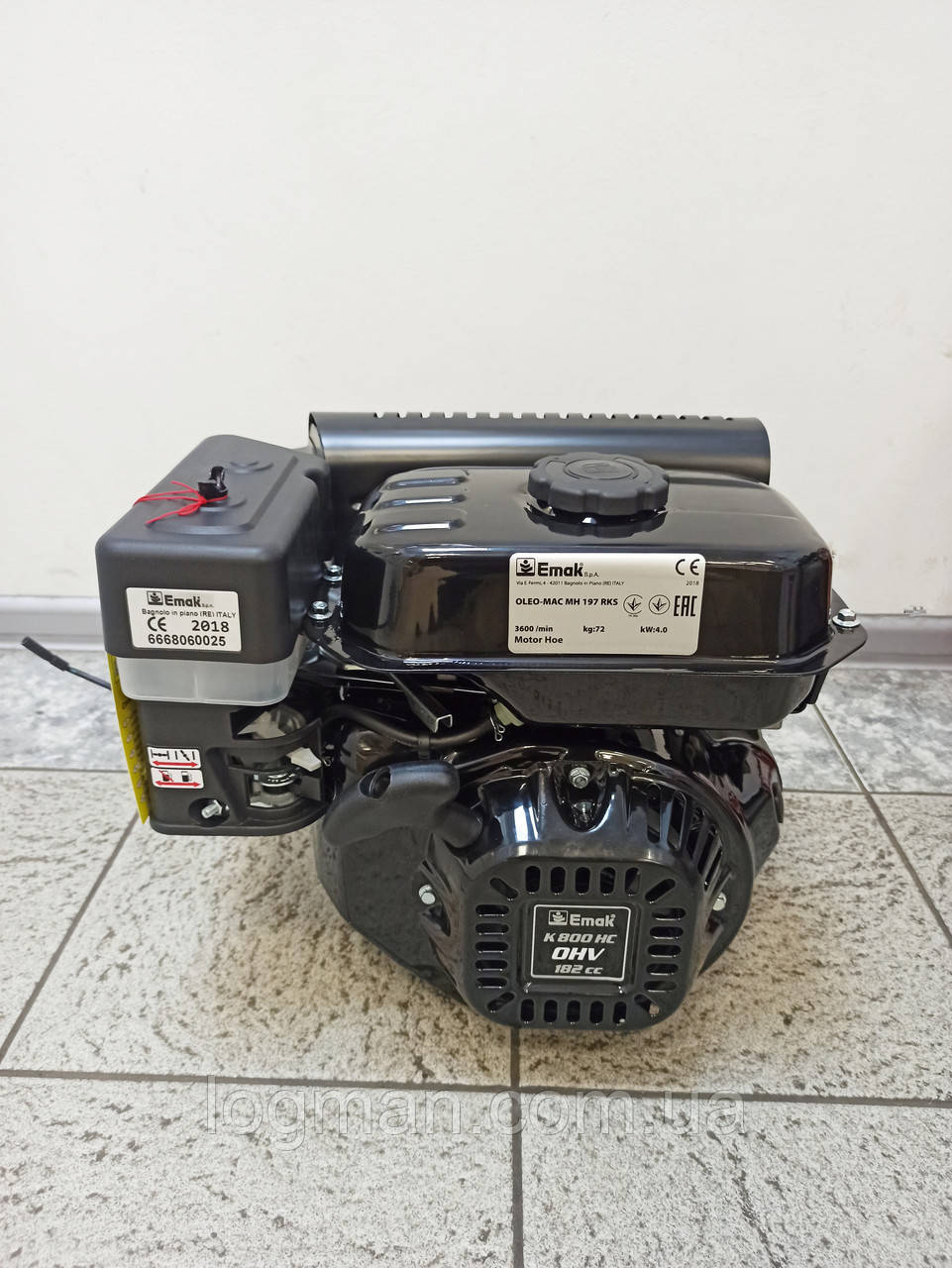

Двигатель Oleo-Mac К800 OHV 182 cc (горизонтальный вал/конус) для культиватора/мотоблока Олео-Мак (68582001EN