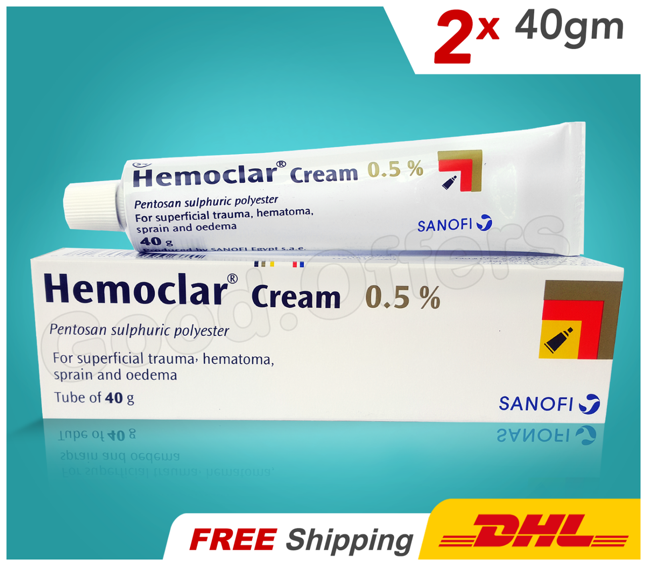 

Hemoclar Cream 0.5%-крем от ушибов и синяков Египет Гемоклар