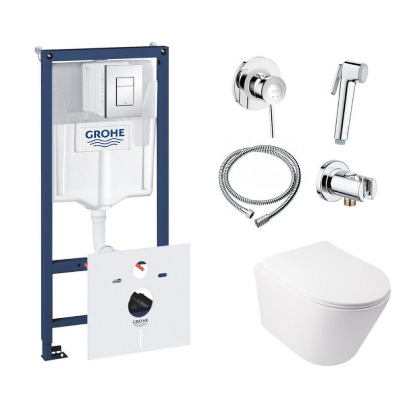 

Комплект инсталляция Grohe Rapid SL 38827000 + унитаз с сиденьем Qtap Swan QT16335178W + набор для