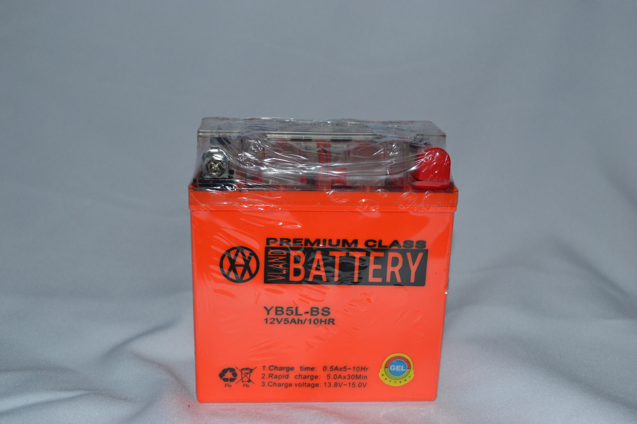 

Аккумулятор 12V 5Ah гелевый высокий (119х60х129) YB5L-BS (оранжевый) BATTERY