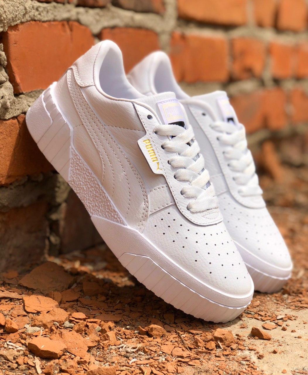 

Стильные кроссы Пума Кали Вайт. Puma Cali Remix White suede Женские кроссовки белые демисезонные, Белый