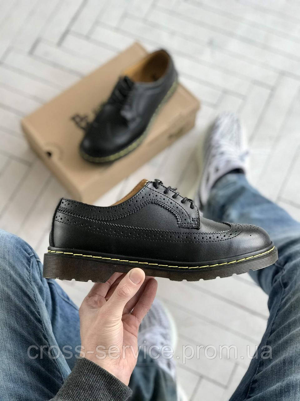 

Туфли женские Dr. Martens ботинки др. мартенс черные мартинс низкие кожа мартинсы стильные 40, Черный