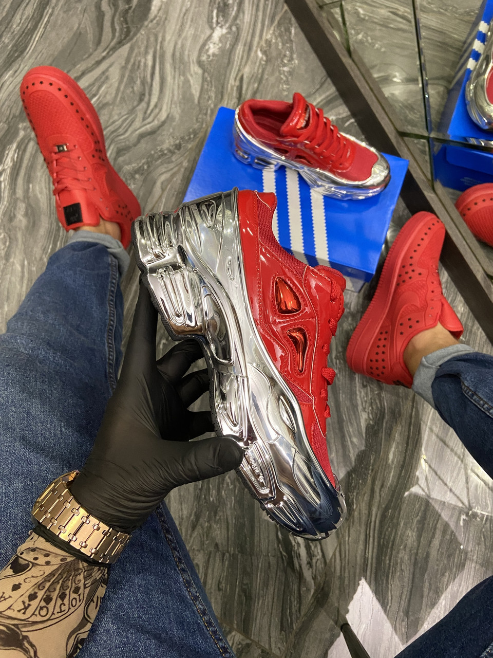 

Adidas Raf Simons Red Silver Metallic (Красный)