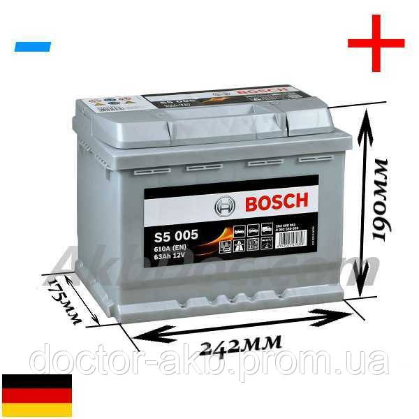 

Bosch S5 005 63 Aч 610A / 0 092 S50 050 (-/+)