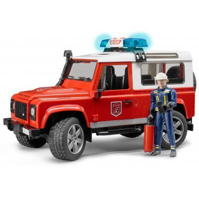 

Спецтехника Bruder Джип пожарный Land Rover Defender + фигурка пожарного М1:16 (02596, Красный