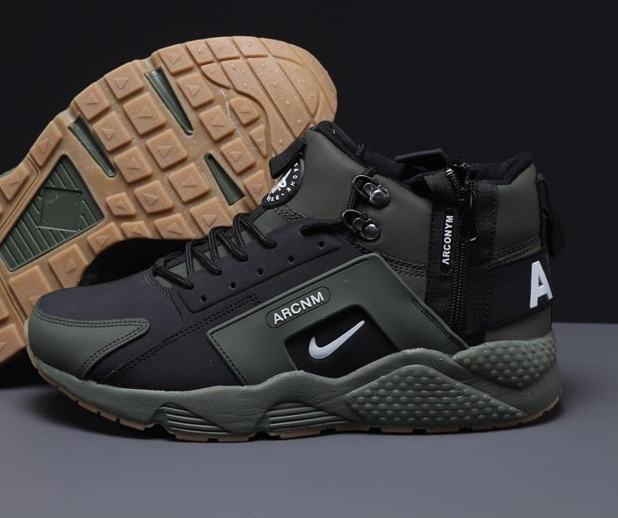 

Huarache x Acronym City Winter Haki Black | кроссовки мужские; с мехом; хаки/черные; зимние; найк 46, Черный