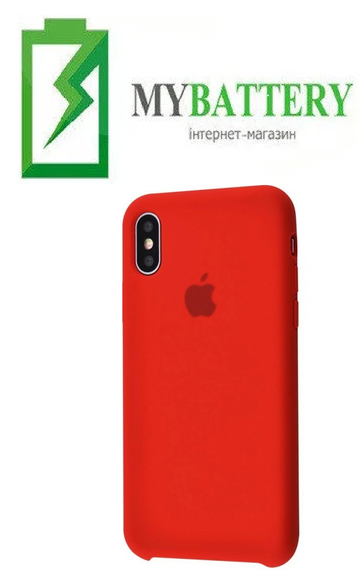 Чехол Silicone Case original (чехол-бампер) iPhone XS Max красный (14)