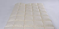 Одеяло пуховое HELEN 172×205 см кассетное ( белый пух 100% ) 1000г зимнее+ бежевое, фото 1