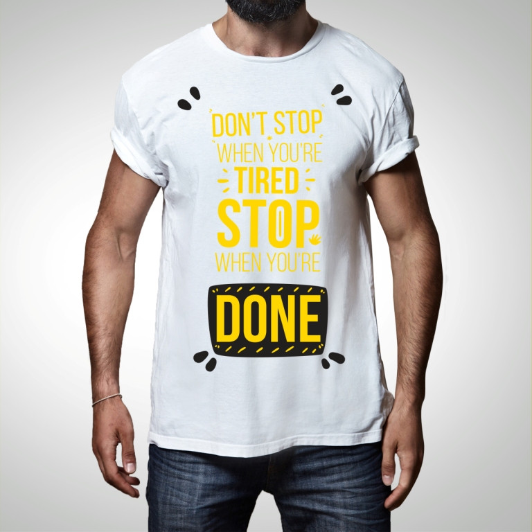 

Мужская футболка "Don't stop when you're tired stop when you're done" Push IT