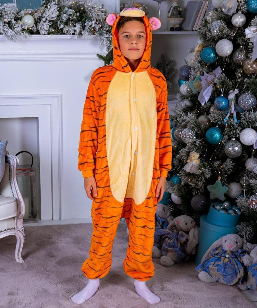 

Кигуруми пижама Тигра оранжевый тигр (Натуральный Вельсофт!) Kigurumi детская мальчика девочки качественная