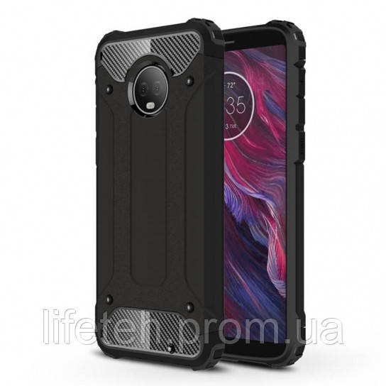 

Бронированный противоударный TPU+PC чехол Immortal для Motorola Moto G6 Plus, Черный