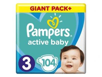 

Підгузки Pampers Active Baby Розмір 3 (6-10 кг), 104 шт