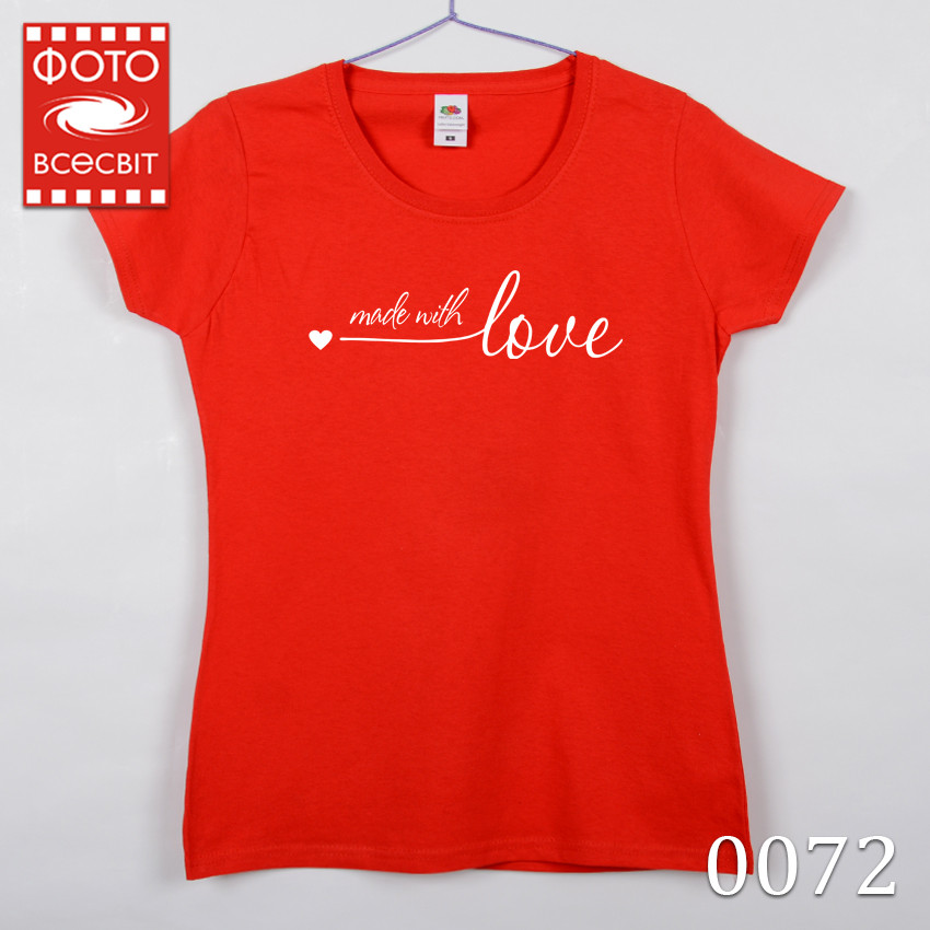 

Футболка жіноча “Made with love” , Червоний