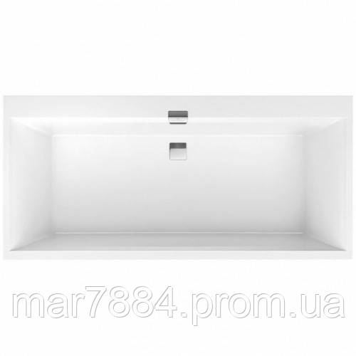 

SQUARO EDGE 12 ванна 180*80см, с ножками и сливом-переливом, цвет white alpin