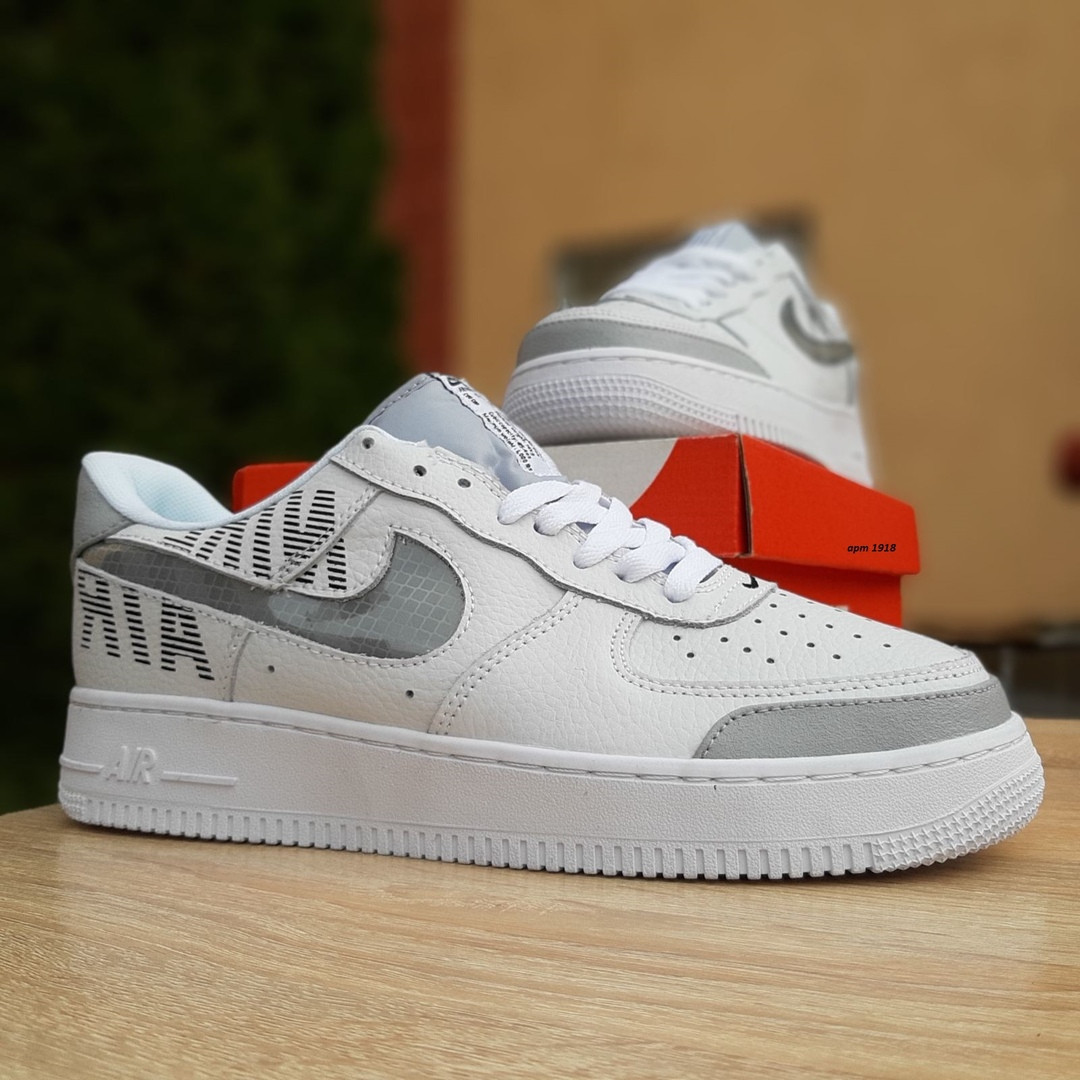 

Кроссовки Nike Air Force 1' 07 мужские низкие, белые, в стиле Найк Аир Форс, кожа, код OD-1918, Белый