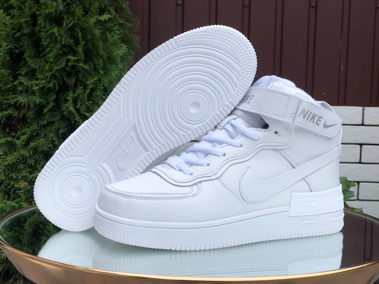 

Кроссовки зимние женские Nike Air Force 1 Shadow белые, Найк Форс. Кожа мех 100% прошиты. Код SD-9960, Белый