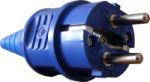 Вилка силова кабельна переносна роз'єм ВП 16А/2 (220В) 2Р+РЕ (012) Синя
