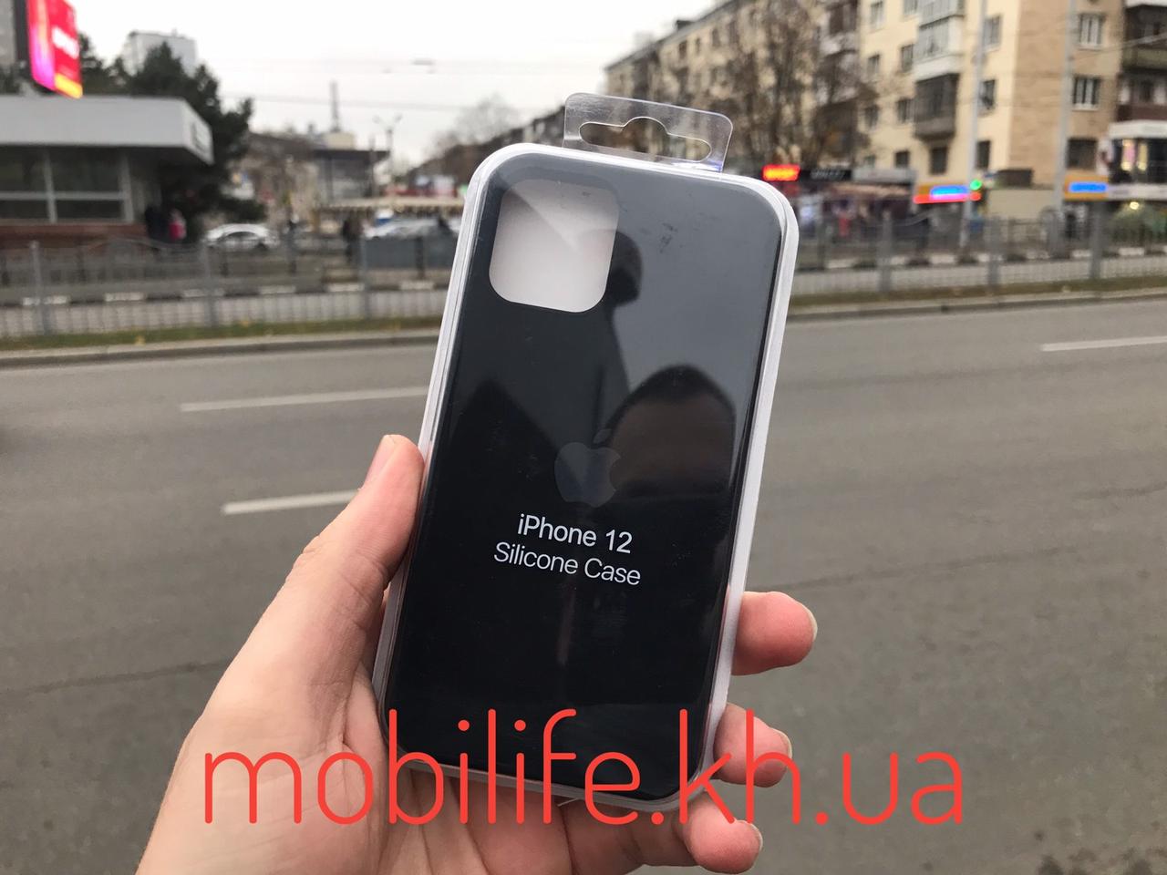 

Чехол Silicon case iPhone 12 mini/Черный Black/