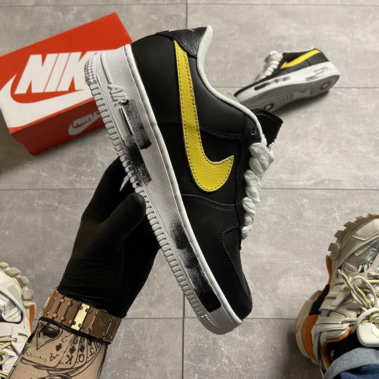 

Женские кроссовки Nike Air Force 1 Low G-Dragon Black Yellow / Найк Аир Форс 1 Лоу Черные Желтые, Черный