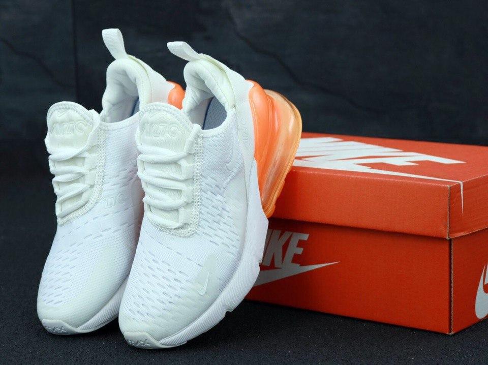 

Женские кроссовки Nike Air Max 270 White Orange / Найк Аир Макс 270 Белые Оранжевые 39, Белый