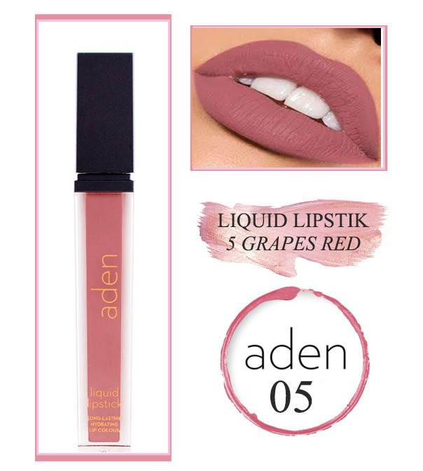 

Помада жидкая стойкая Liquid lipstick Aden 5 Grapes Red № 05