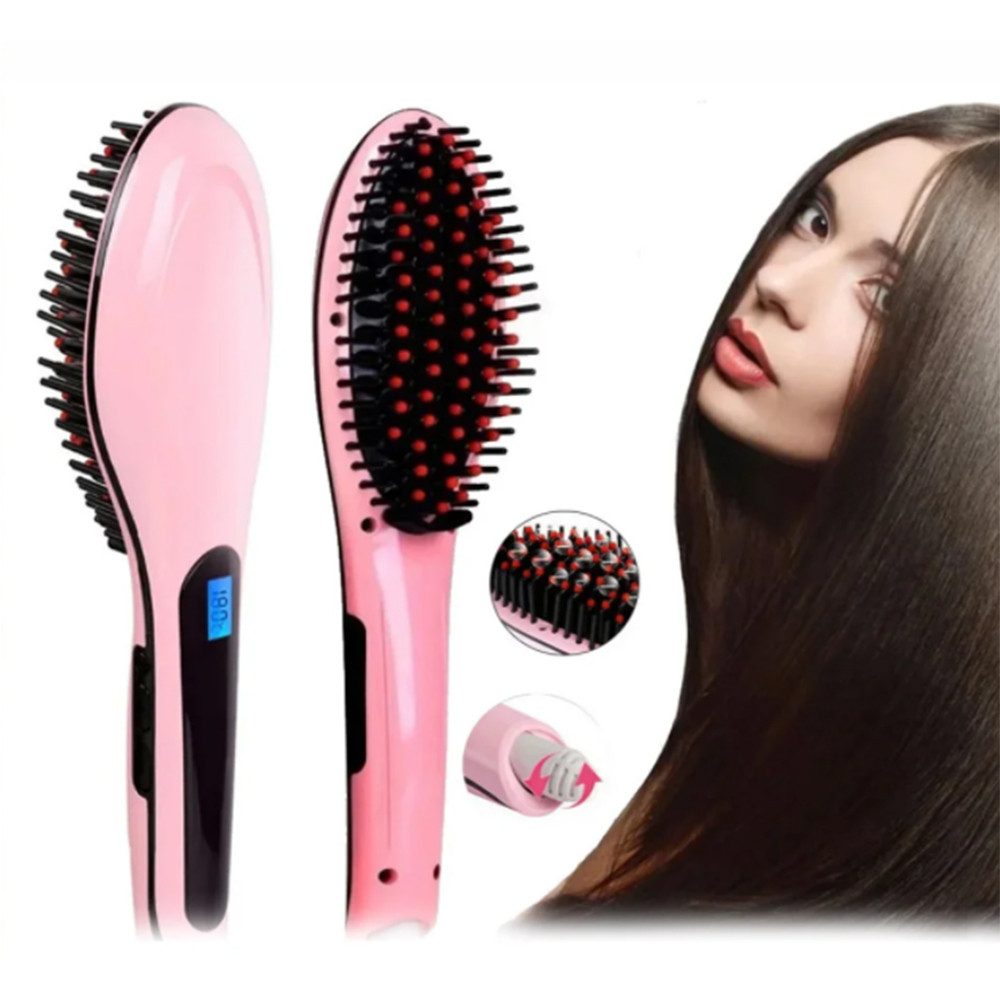 

Расческа выпрямитель Fast Hair Straightener. Цвет: розовый