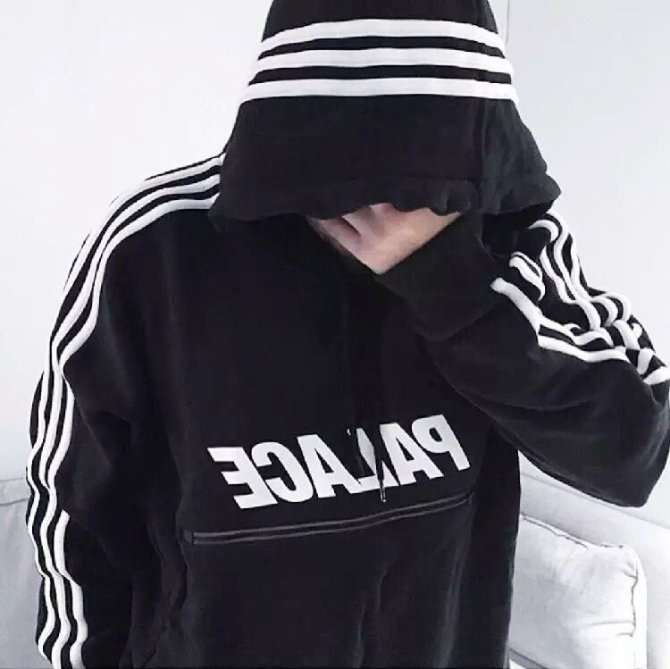 

Теплое худи кенгуру мужское Adidas x Palace L, Черный