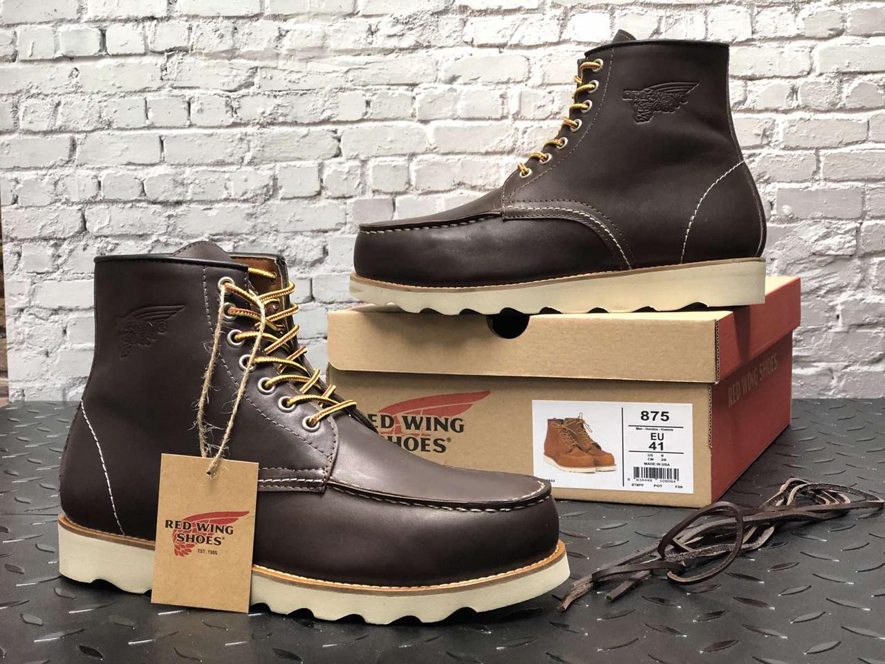 

Ботинки мужские зимние Red Wing коричневые, натуральная кожа, мех 100%, прошиты. Код KD-12317, Коричневый