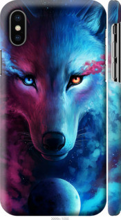

Чехол на Apple iPhone XS Арт-волк "3999c-1583-11157", Розовый