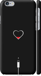 Чехол на Apple iPhone 6 Подзарядка сердца "4274c-45-11157, Черный