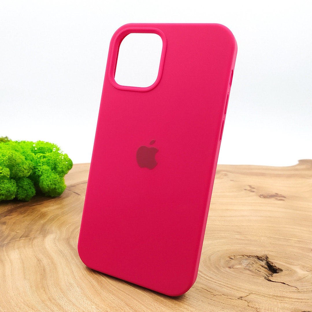 

Оригинальный матовый чехол-накладка Silicone Case IPHONE 12(6.1) Rose Red, Красный