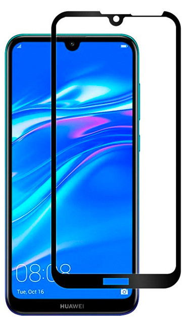 

Захисне скло для Huawei Y7 2019 чорне 3D/6D