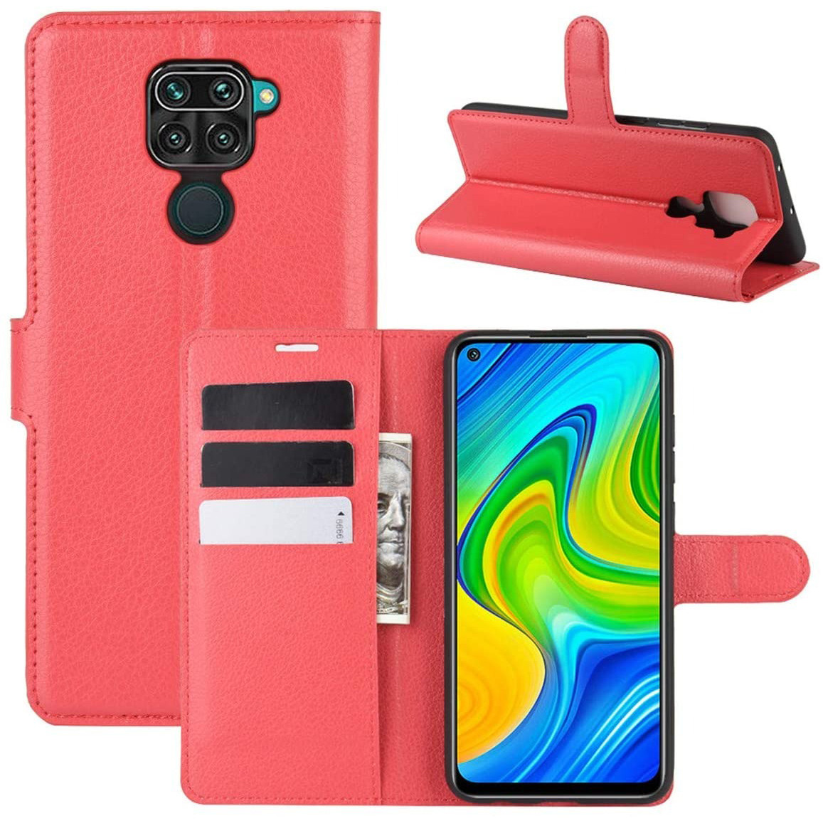 

Чехол-книжка Litchie Wallet для Xiaomi Redmi Note 9 / 10X 4G Red, Красный