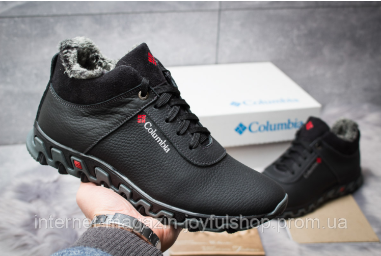 

Мужские зимние кроссовки Columbia Track Black /черные с мехом, Черный