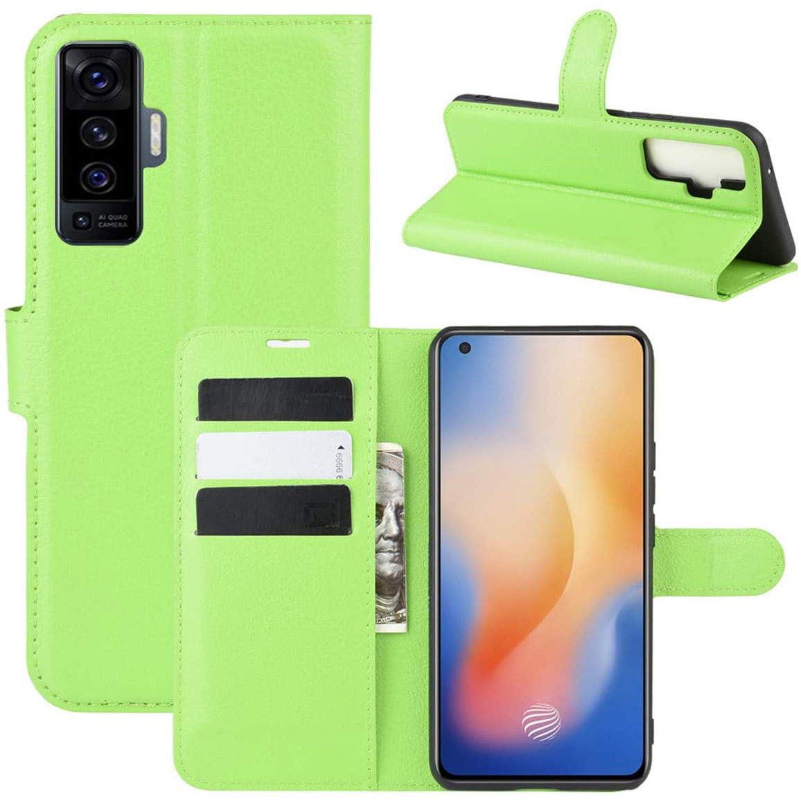 

Чехол-книжка Litchie Wallet для Vivo X50 Green, Салатовый