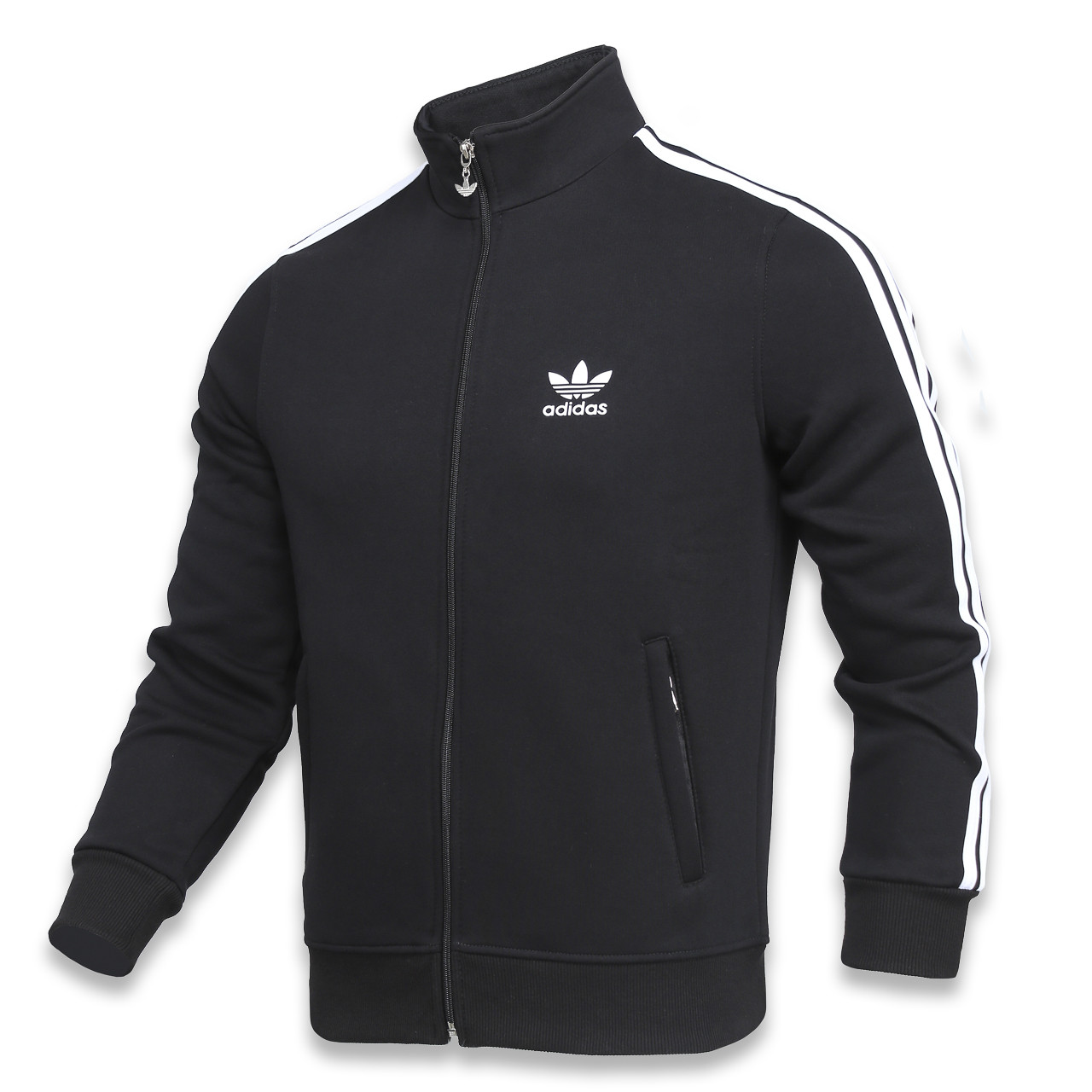 

Кофта зима мужская черная ADIDAS с бел лампас стойка К-101 BLK L(Р) 21-701-003