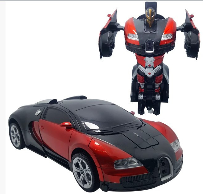 

Машинка Трансформер Bugatti Robot Car Size 18 Красная- Распродажа