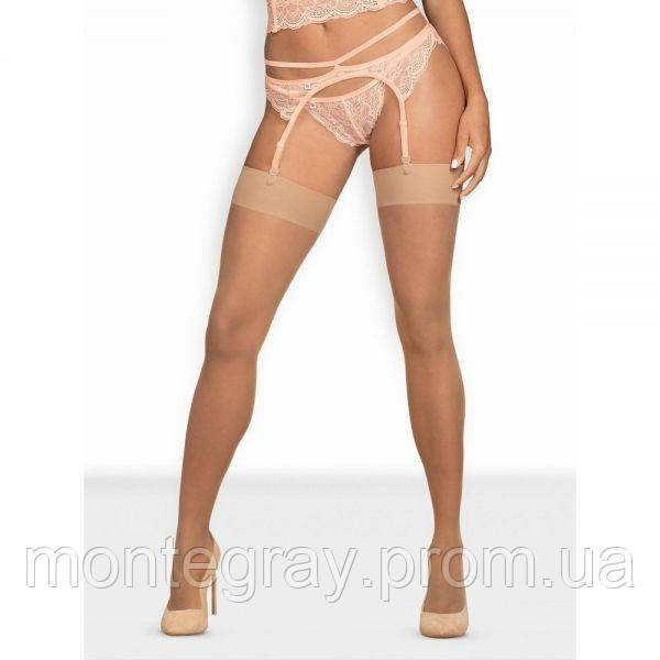 

Чулки телесные Obsessive S800 stockings nude L/XL, Бежевый
