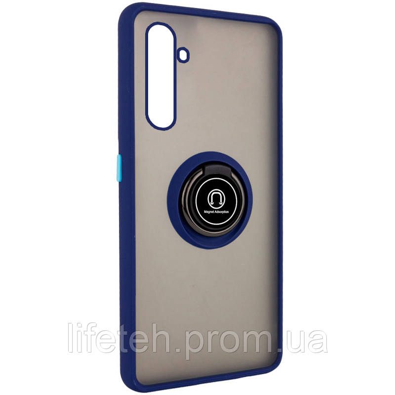 

TPU+PC чехол Deen ColorEdgingRing for Magnet для Realme 6 Pro, Синий