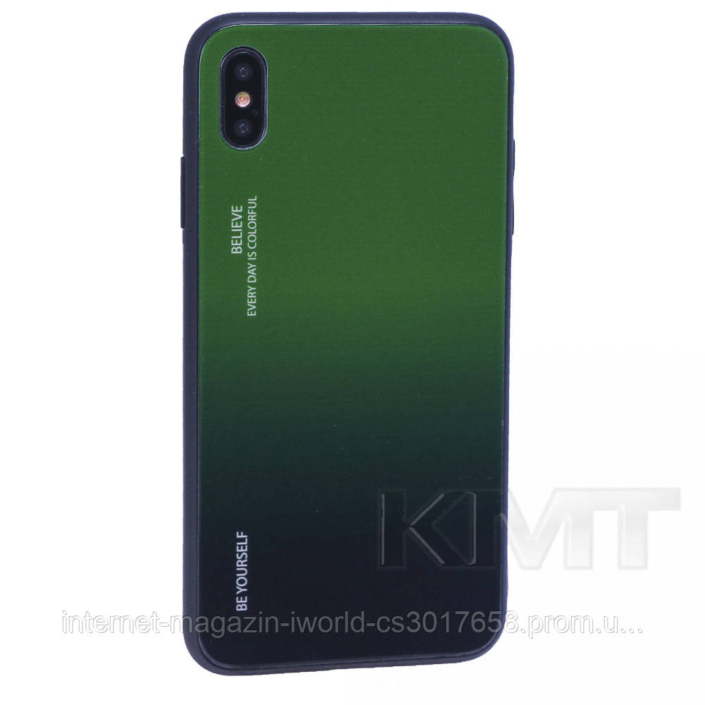 

Чехол для Gradient Glass Case — iPhone Xs MAX — Green